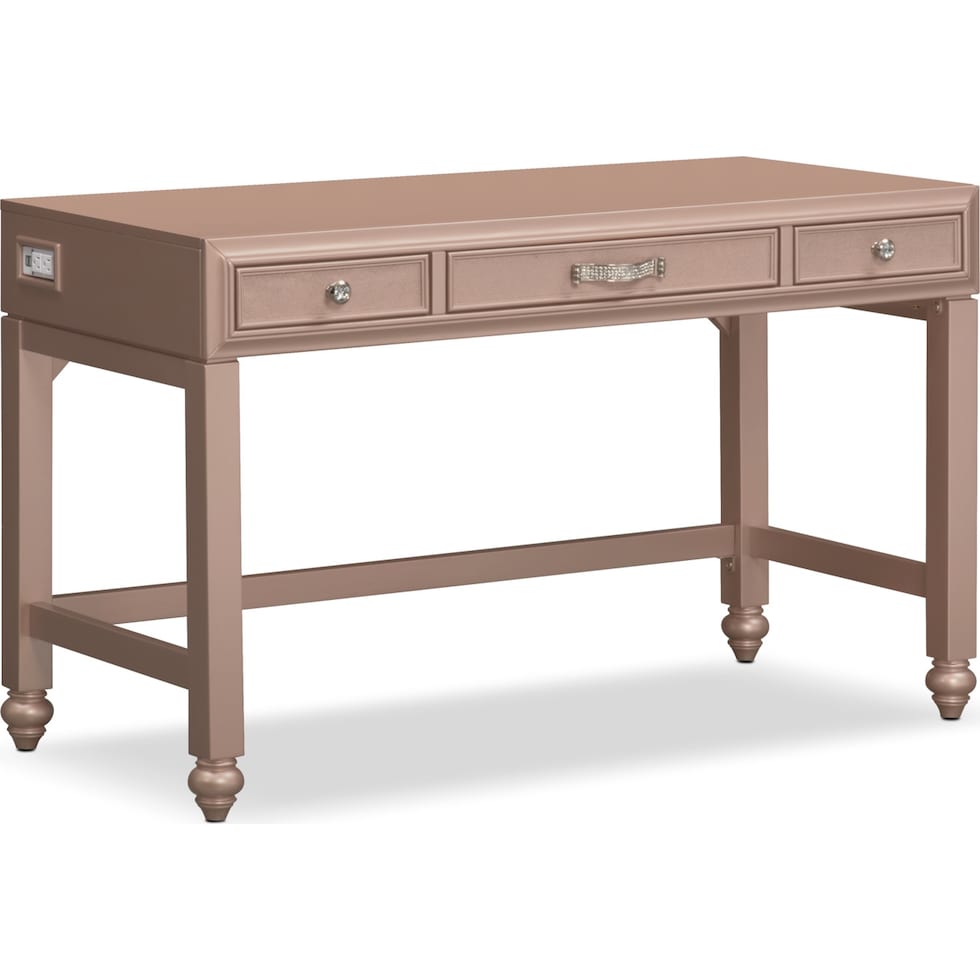 serena youth rose quartz pink vanity desk   