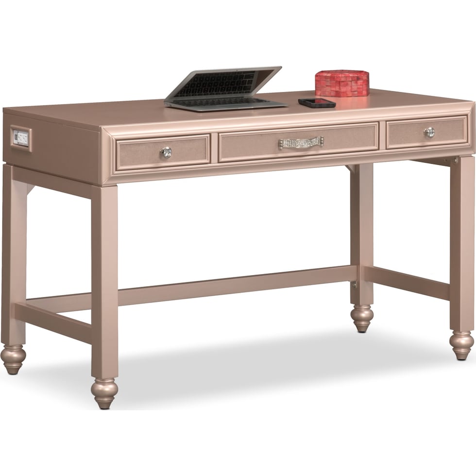 serena youth rose quartz pink vanity desk   