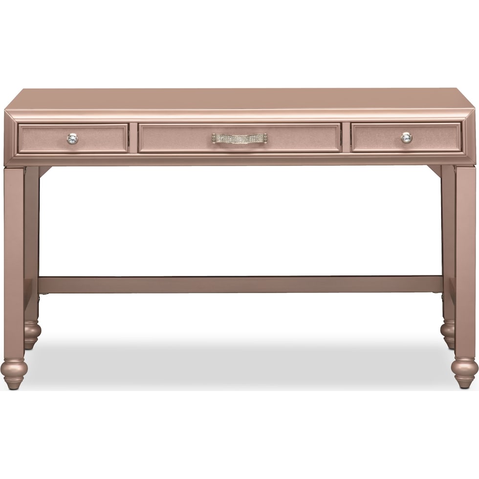 serena youth rose quartz pink vanity desk   