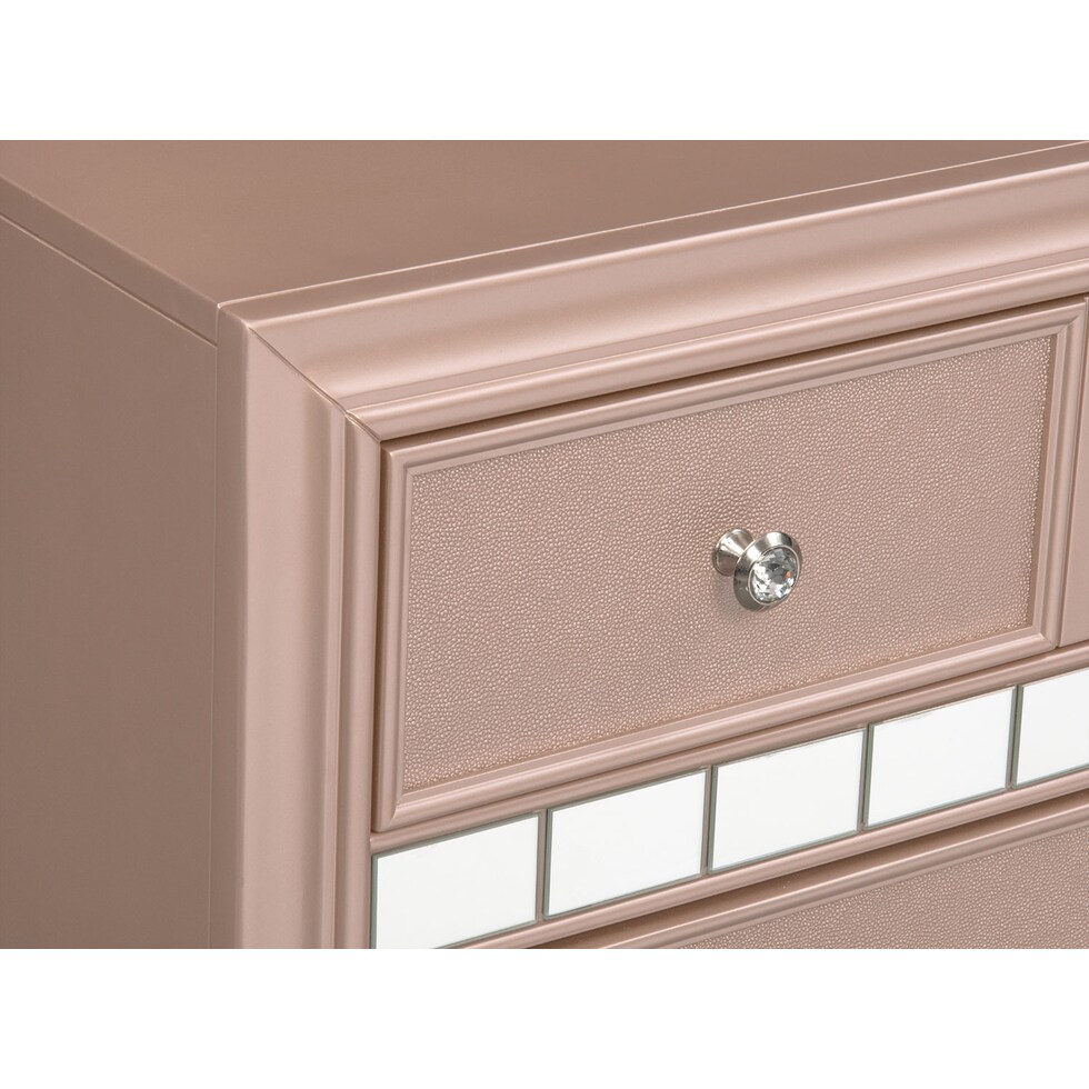 serena youth rose quartz rose quartz dresser & mirror   