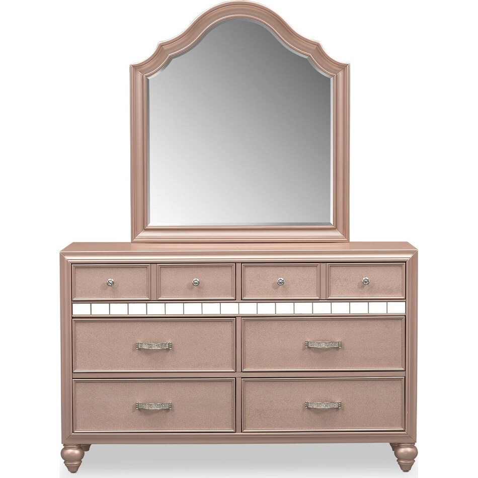 Serena Dresser and Mirror Rose Quartz American Signature Furniture