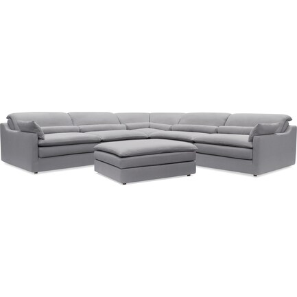 Serenity 3-Piece Sectional and Ottoman - Gray