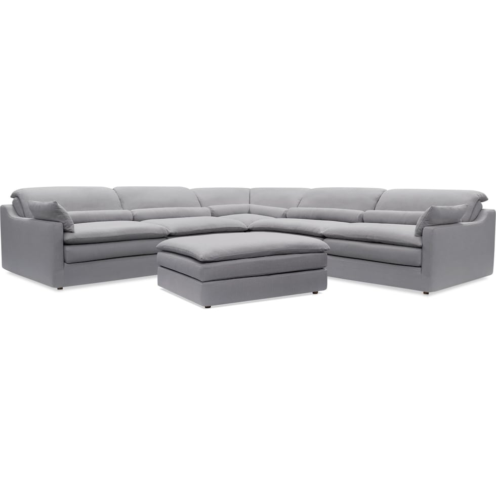serenity gray  pc sectional and ottoman   