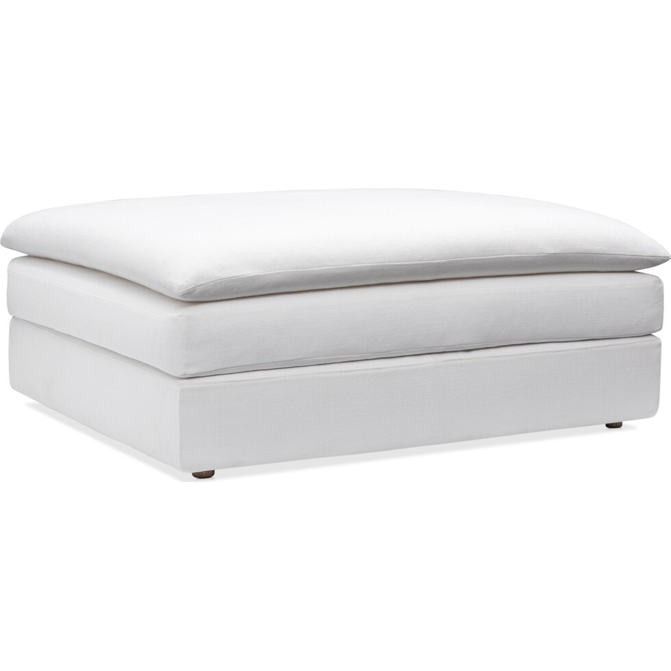 serenity white ottoman   
