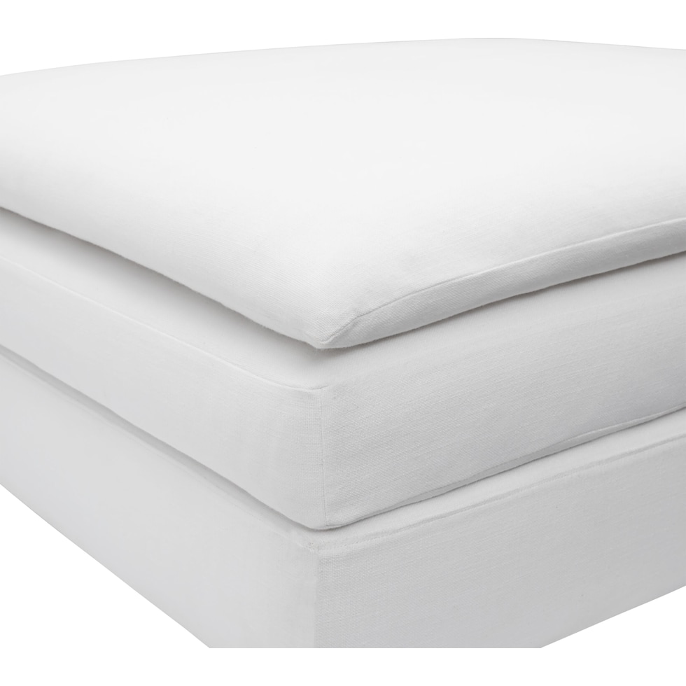serenity white ottoman   