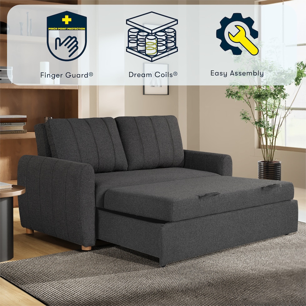 serta gray convertible loveseat   