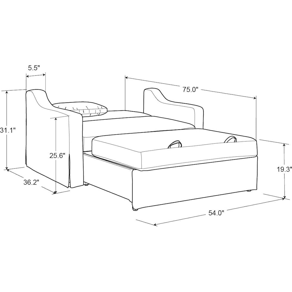 serta neutral convertible loveseat   