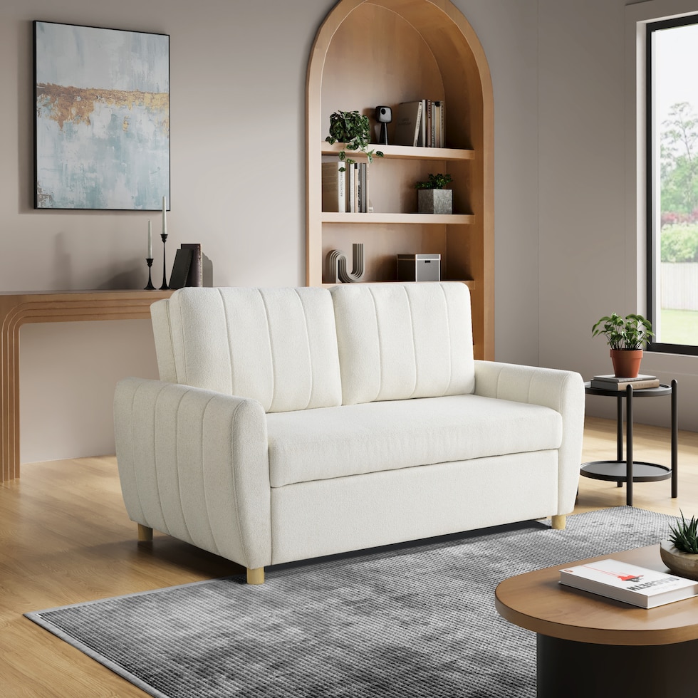 serta white convertible loveseat   