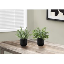 set black faux plant   