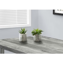 set gray faux plant with planter   