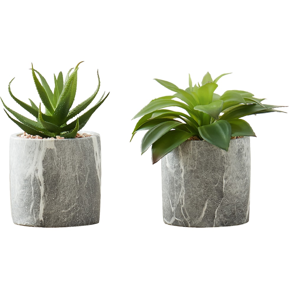 set gray faux plant   