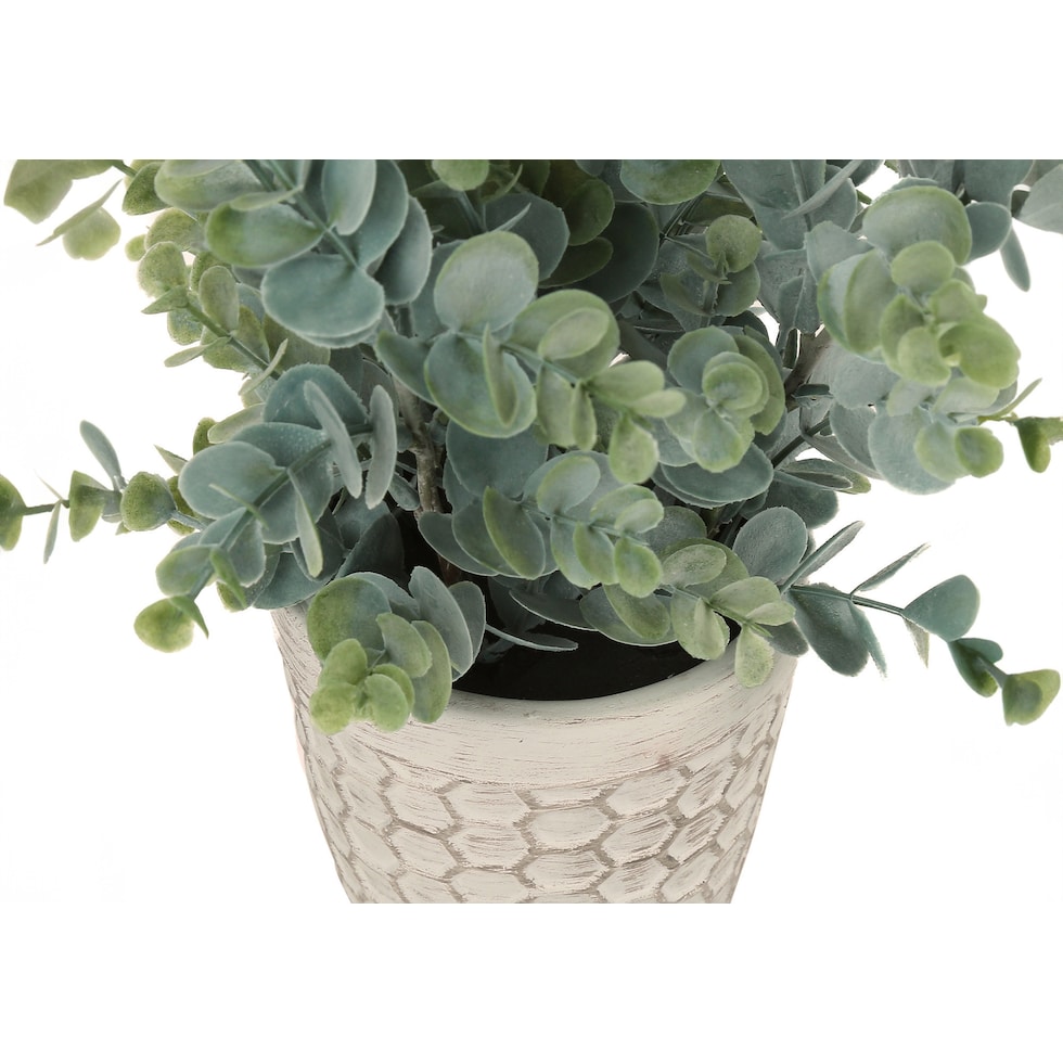 set white faux plant   