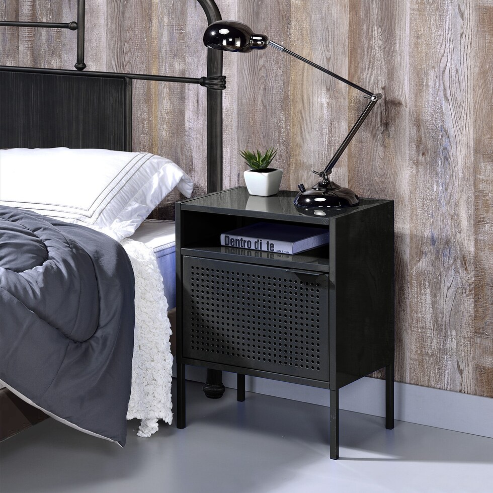 seward black nightstand   