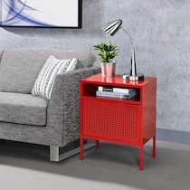 seward red nightstand   