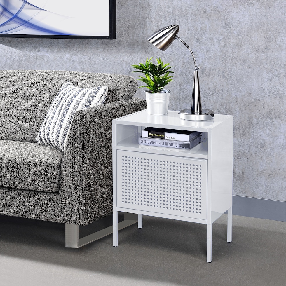 seward white nightstand   