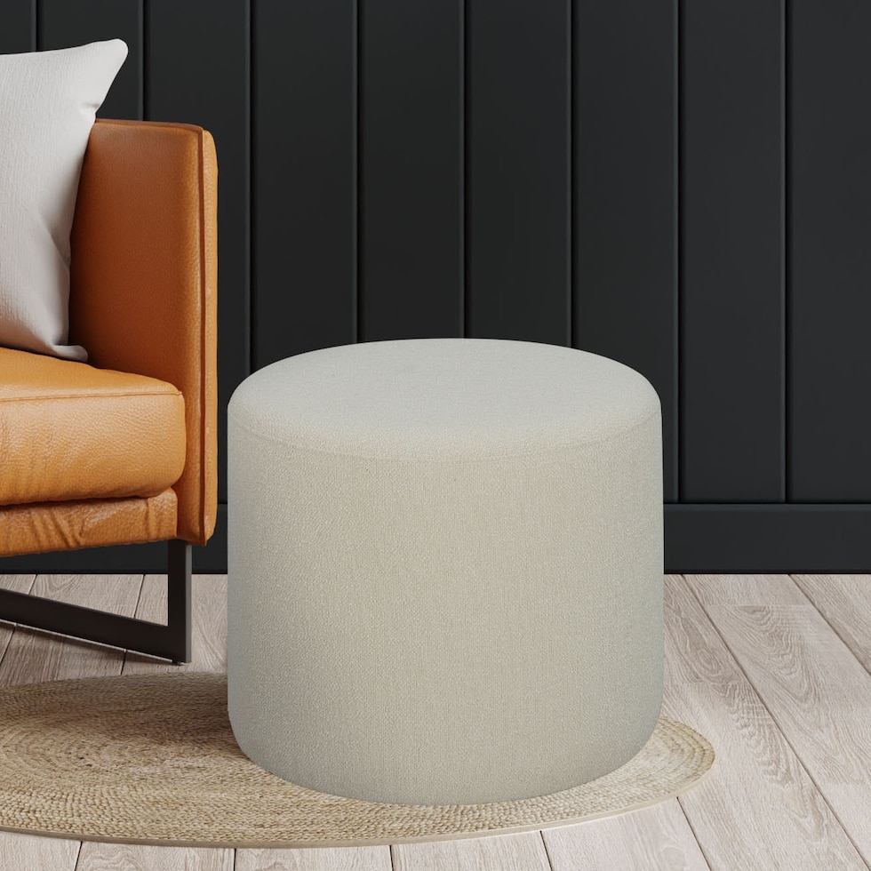 shamea white ottoman   