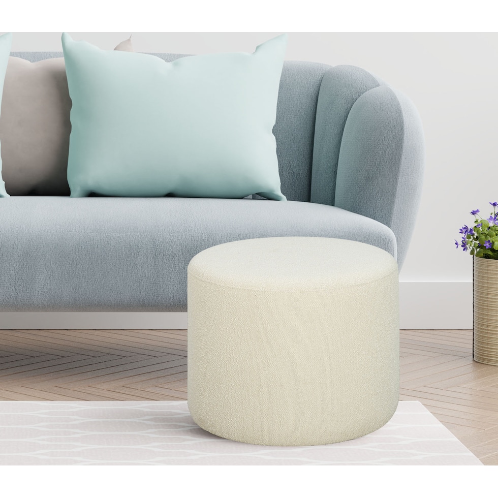 shamea white ottoman   