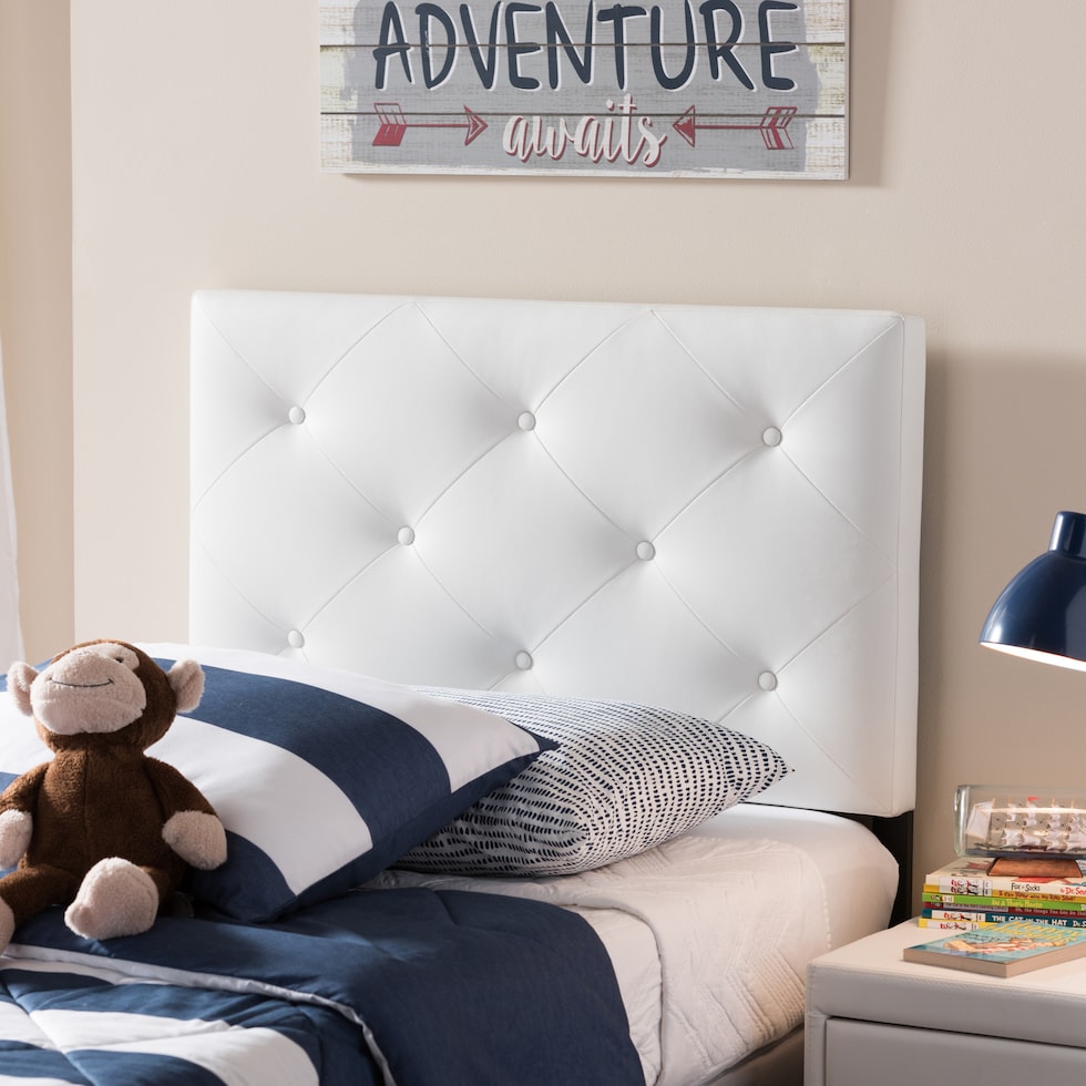 sharley white twin headboard   