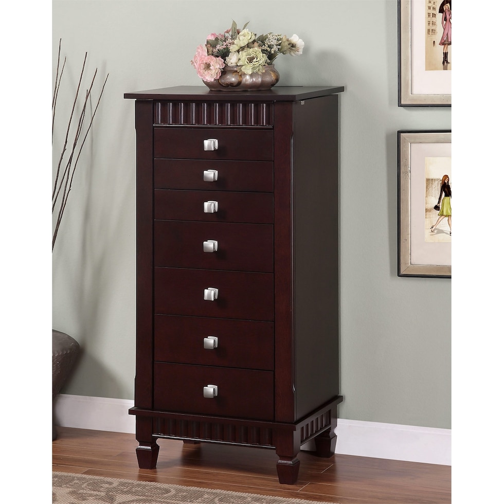 sharon dark brown jewelry armoire   