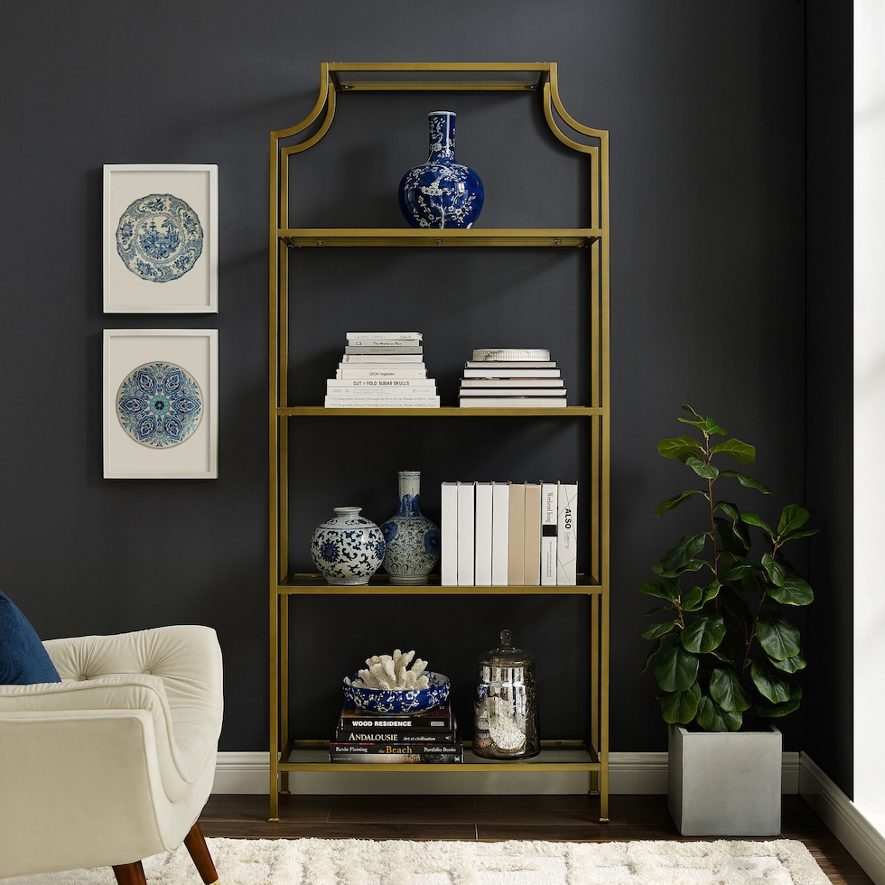 shea gold bookcase   