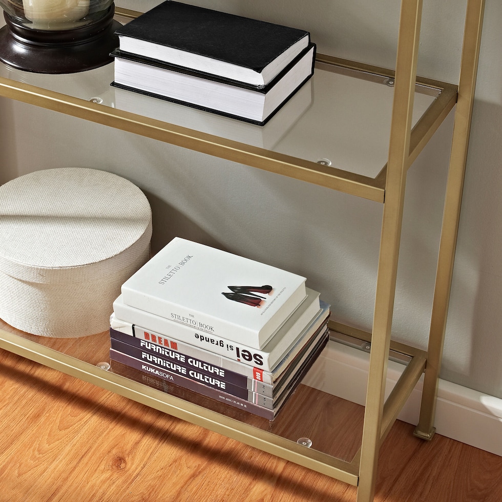 shea gold bookcase   