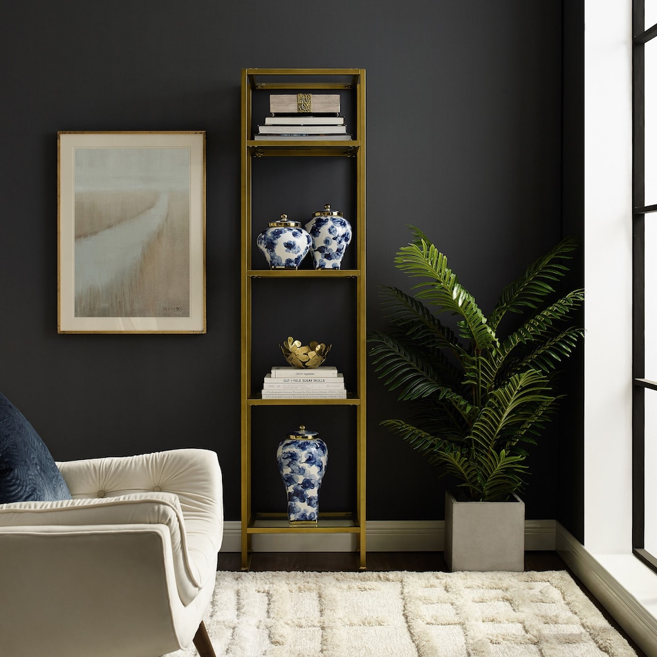 shea gold bookcase   