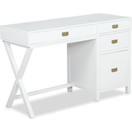 Shelby Storage Desk - White
