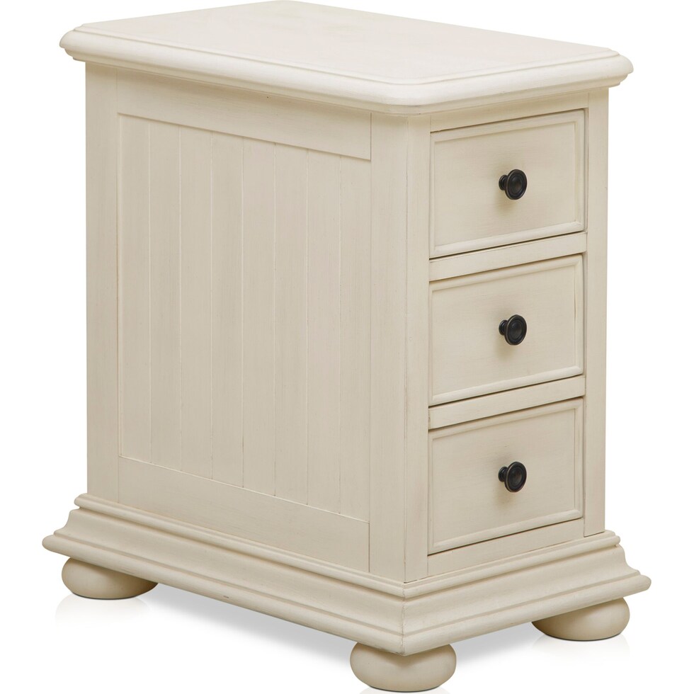 shelly white chairside table   