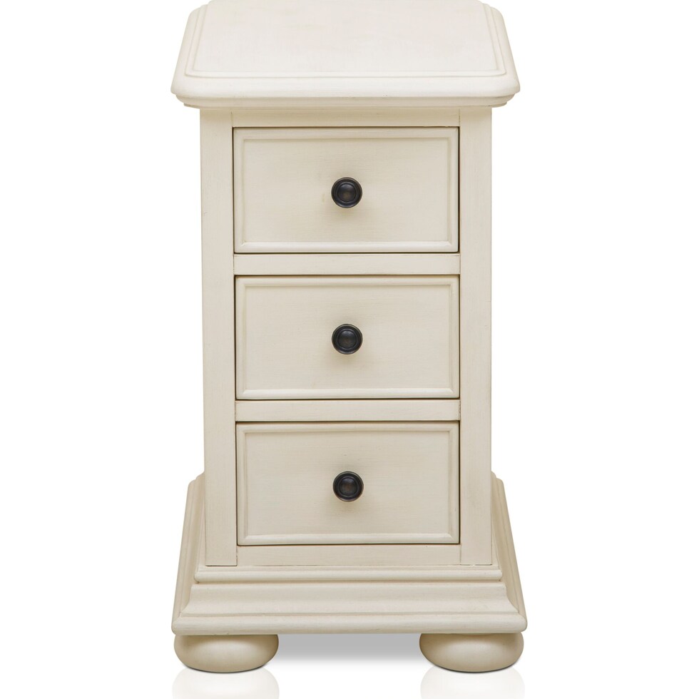 shelly white chairside table   