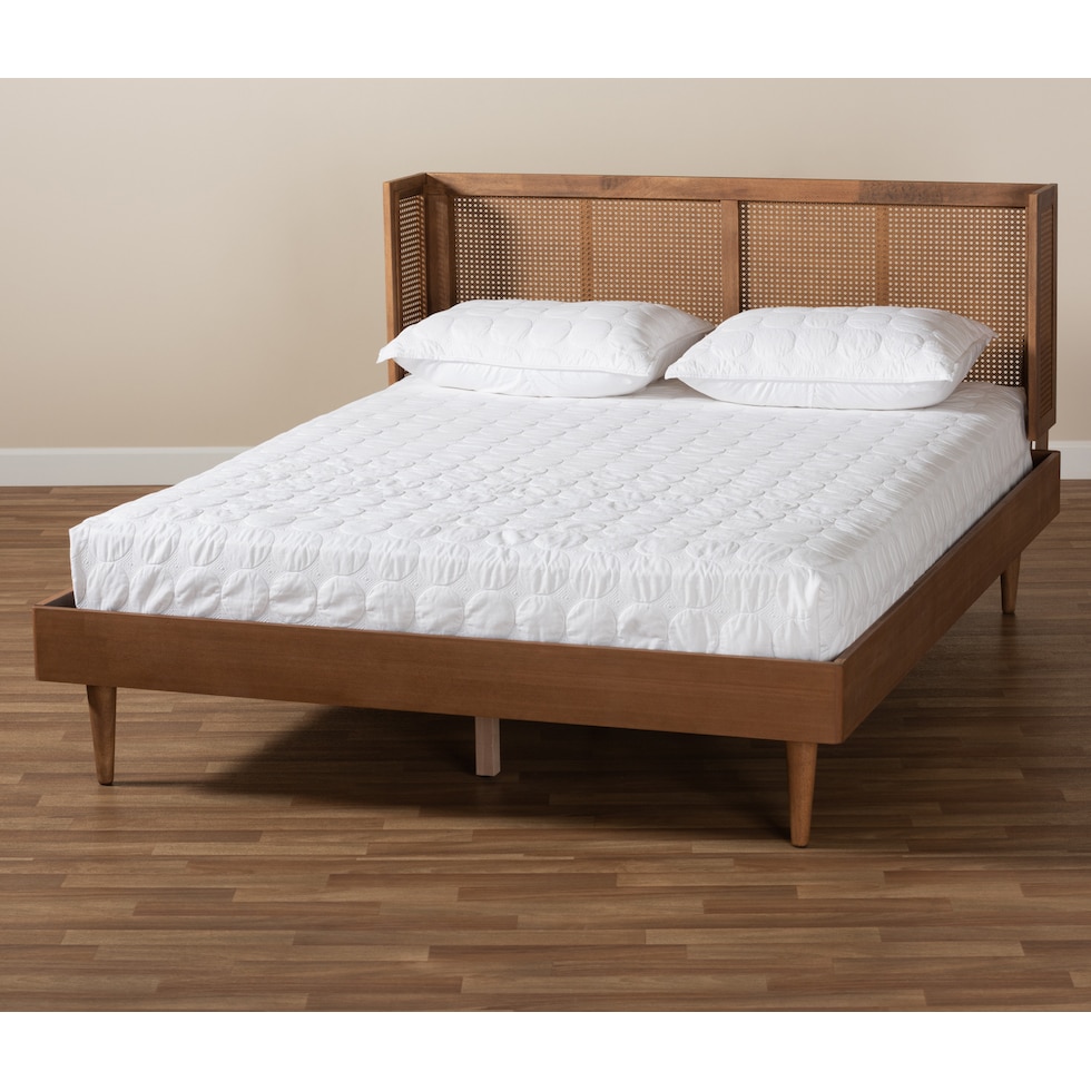 sheniah dark brown queen bed   