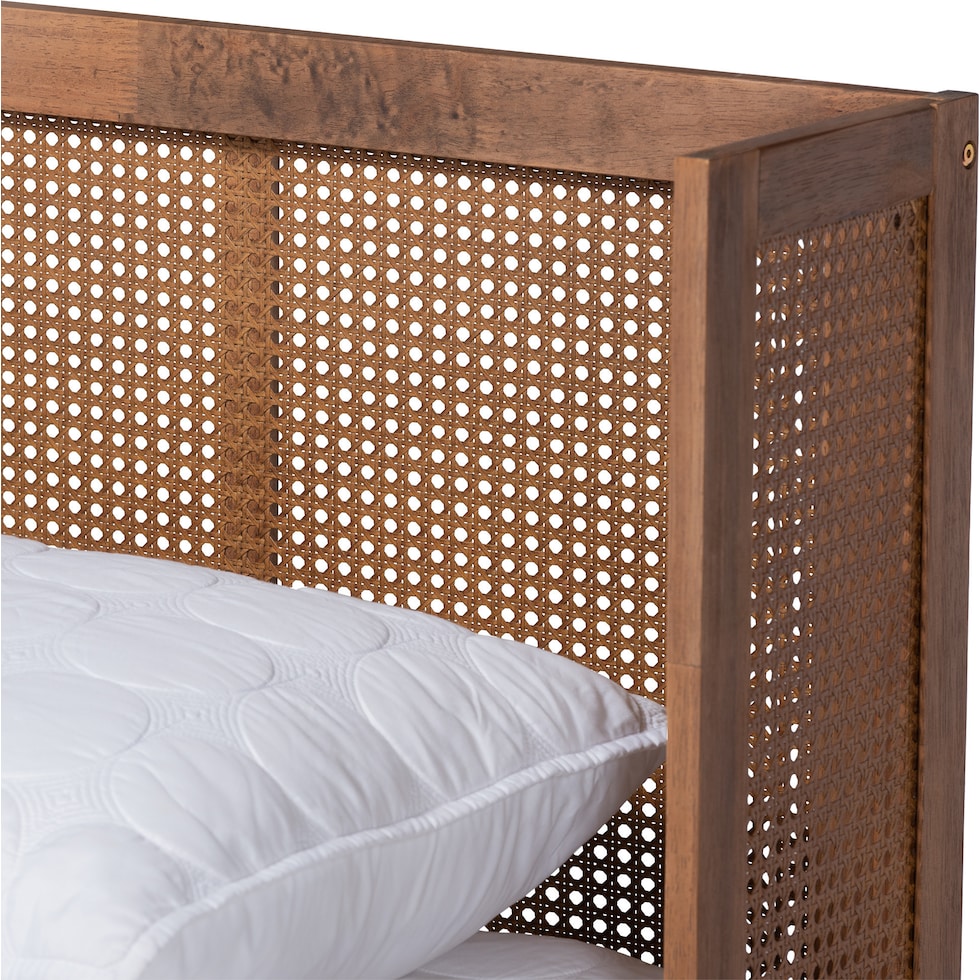 sheniah dark brown queen bed   