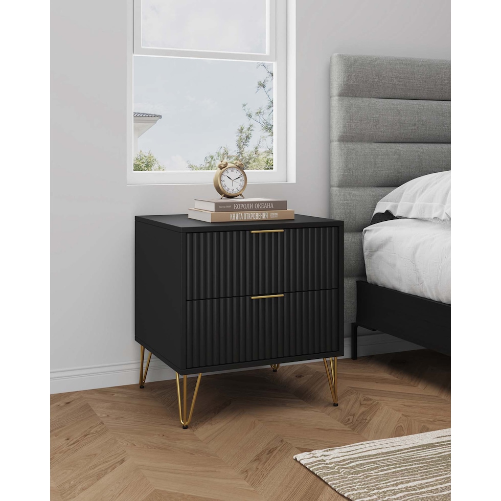 sheridan black nightstand   