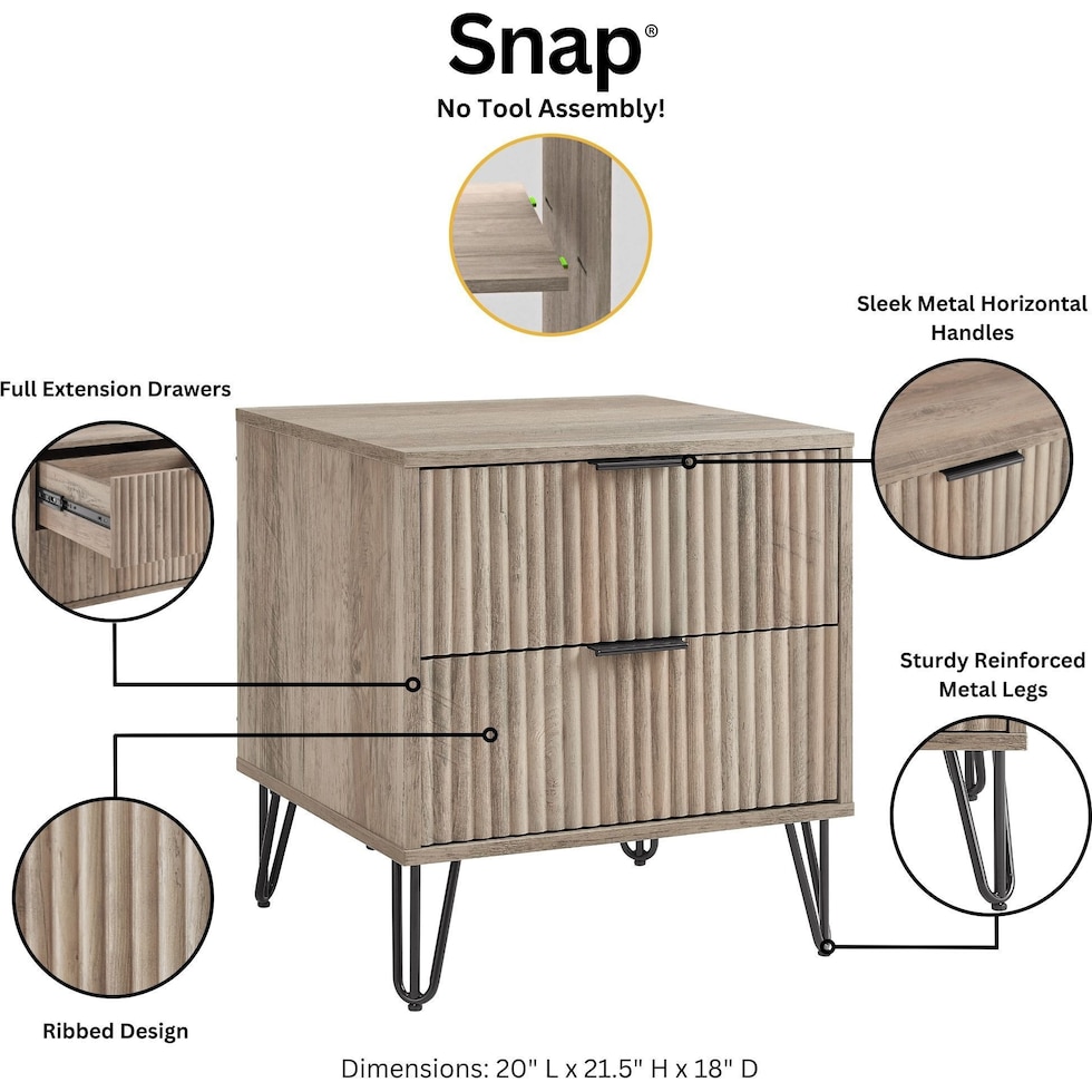 sheridan gray nightstand   