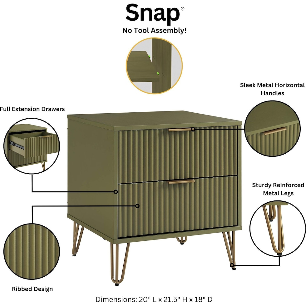 sheridan green nightstand   