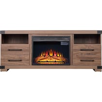 sheryl light brown fireplace tv stand   