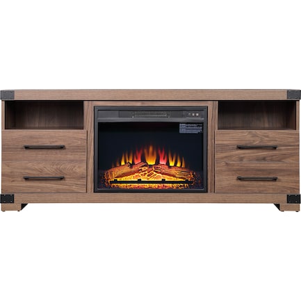 Sheryl TV Stand with Fireplace - Brown