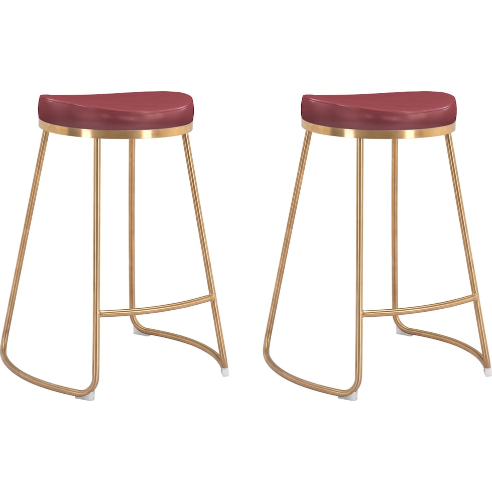 shia red counter height stool   