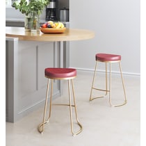 shia red counter height stool   