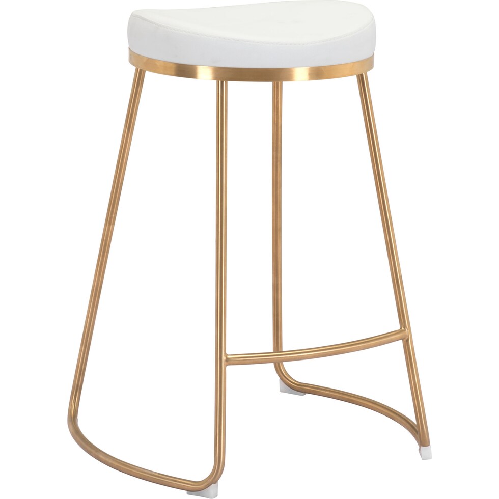 shia white gold counter height stool   