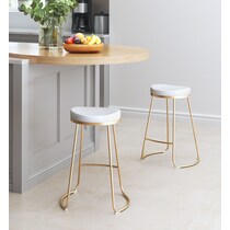shia white gold counter height stool   