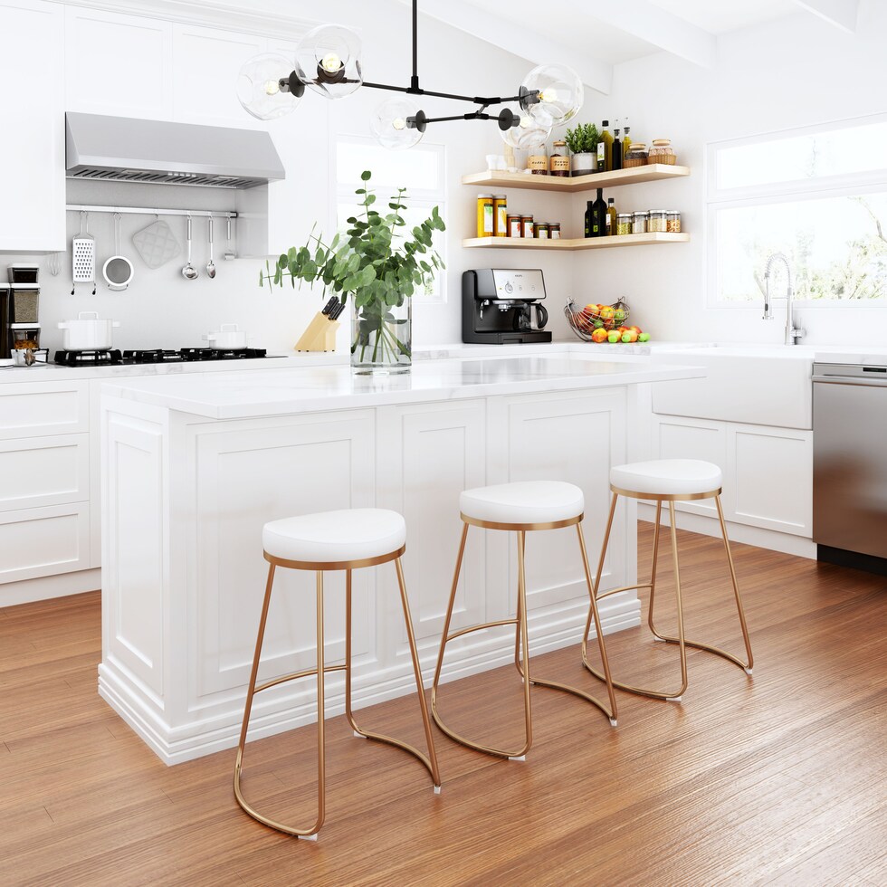 shia white gold counter height stool   