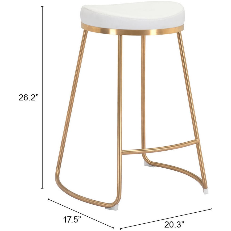 shia white gold counter height stool   