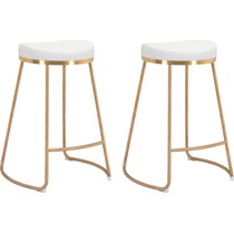shia white gold counter height stool   