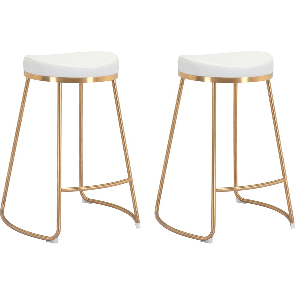 shia white gold counter height stool   