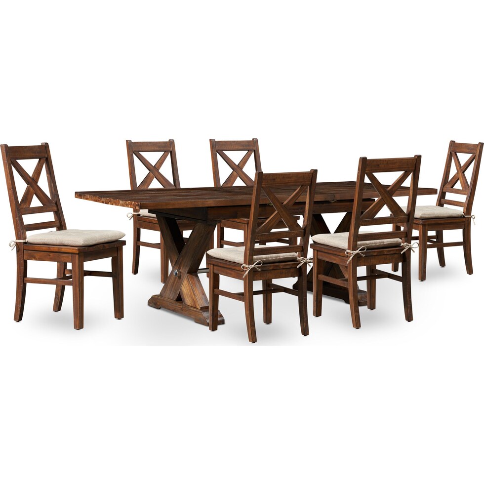 shiloh dark brown  pc dining room   