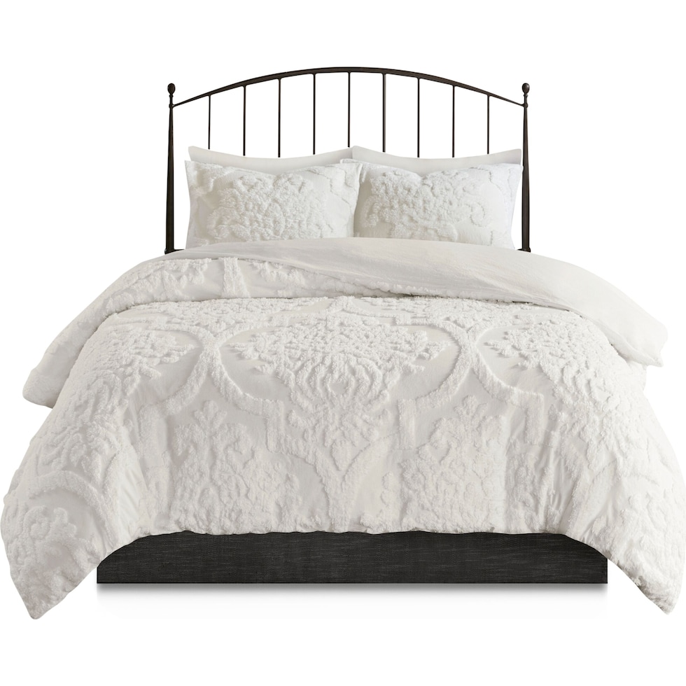 shirley white king bedding set   