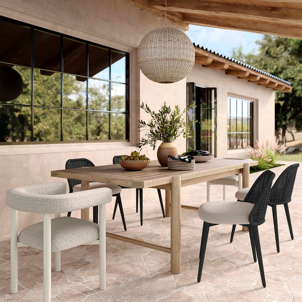 shorefront black white outdoor dining chair   