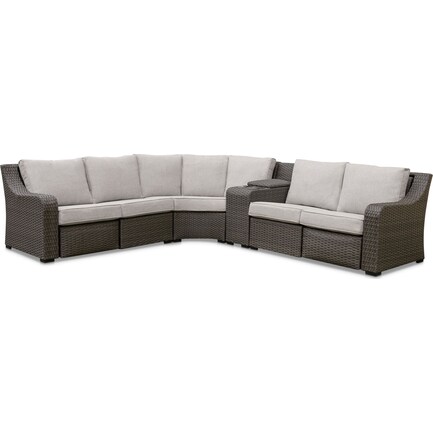 Shoreline Outdoor Reclining Sectional with Tech Console