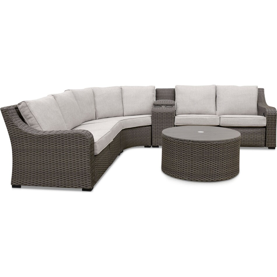 shoreline gray outdoor sectional set   