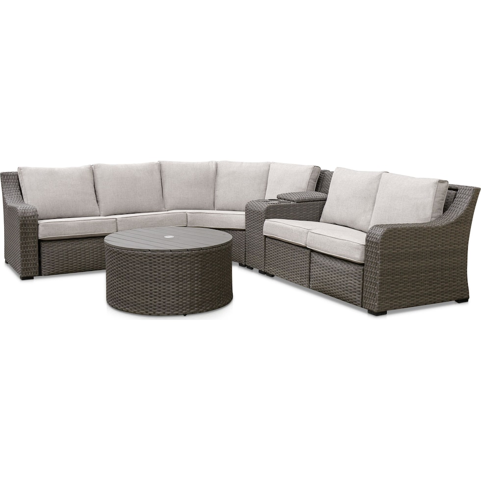 shoreline gray outdoor sectional set   